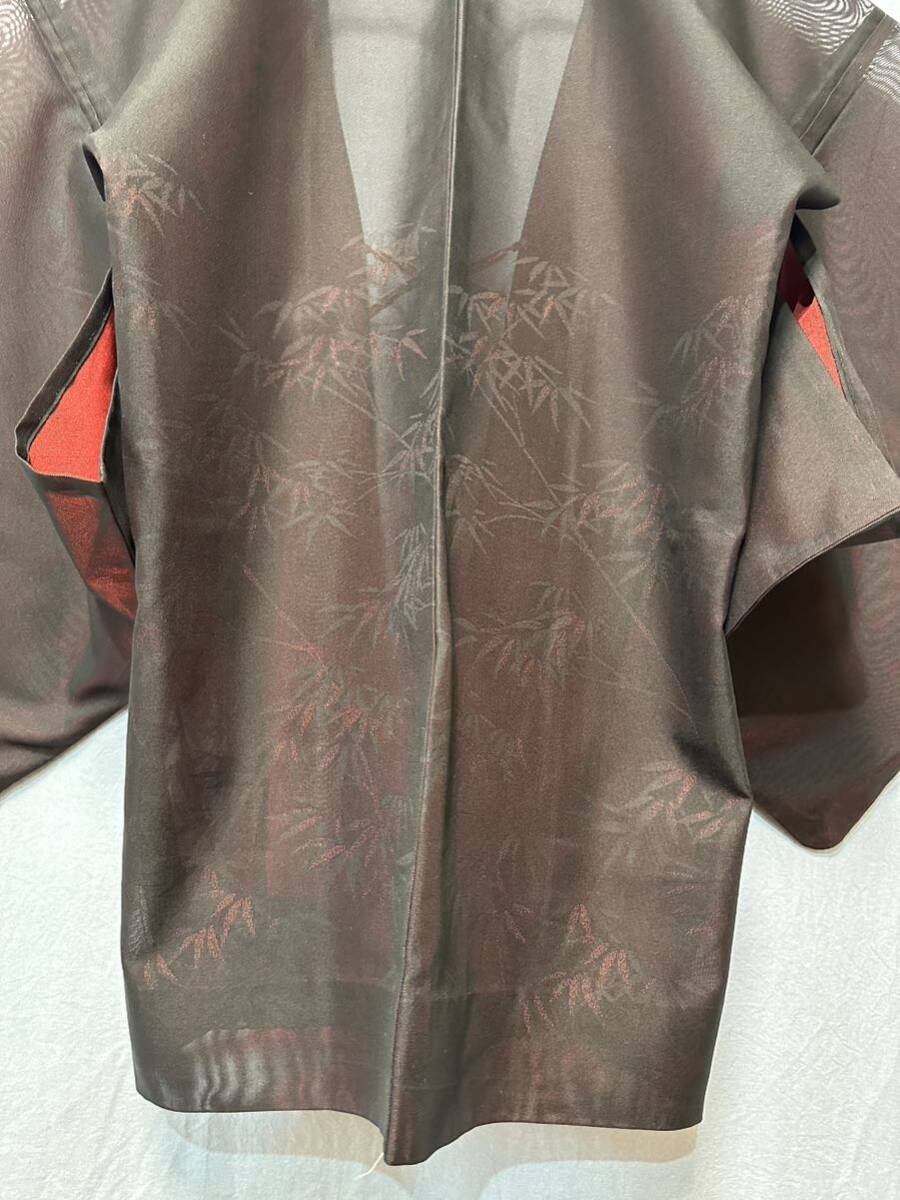  Showa Retro кимоно перо тканый ... лист. рисунок ... узор натуральный шелк 