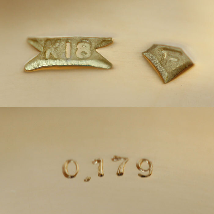 K18YG イエローゴールド 印台 ダイヤ リング・指輪 ダイヤモンド0.179ct 21号 18.1g メンズ 中古_画像5