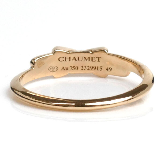 Chaumet Chaumet K18PG pink gold judu Lien ring * ring 082218 diamond 9 number 49 1.8g lady's used beautiful goods 