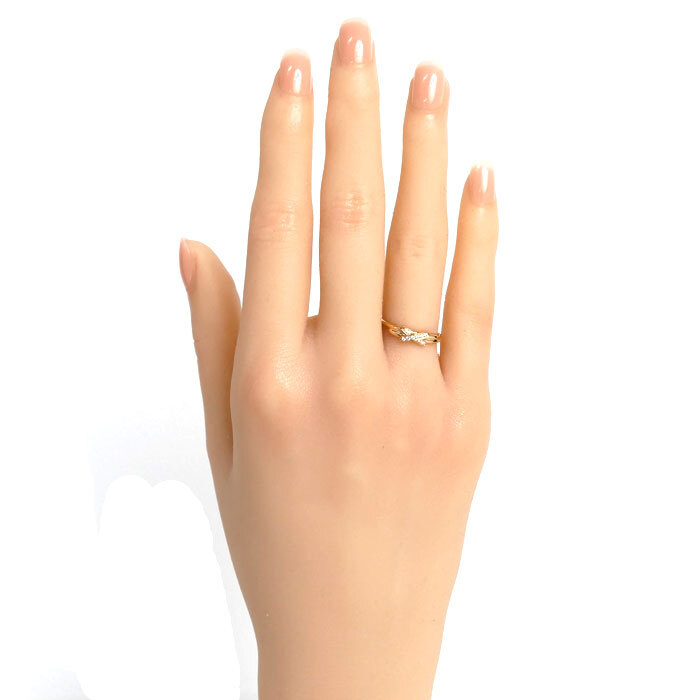 Chaumet Chaumet K18PG pink gold judu Lien ring * ring 082218 diamond 9 number 49 1.8g lady's used beautiful goods 