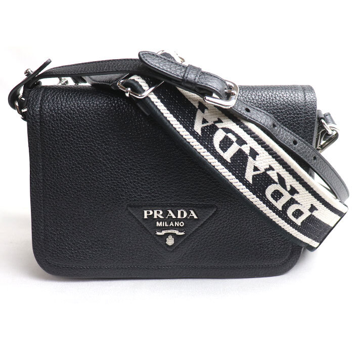 PRADA プラダ ヴィッテロダイノ 2Wayショルダーバッグ ブラック 1BD314 中古_画像1