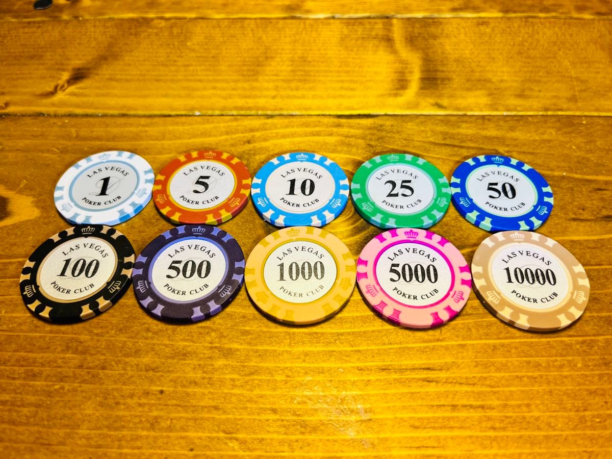 【入荷あり】カジノチップ ポーカーチップ 14g 10種類 100枚 セット