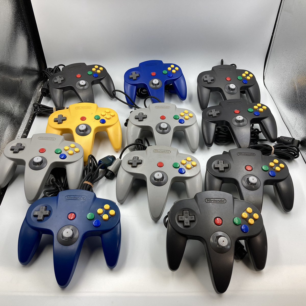 Nintendo 64 任天堂 コントローラー ブロス 11個 NUS-005 まとめ セット ミッドナイトブルー ジャンク ニンテンドー N64 Controller ##425_画像1