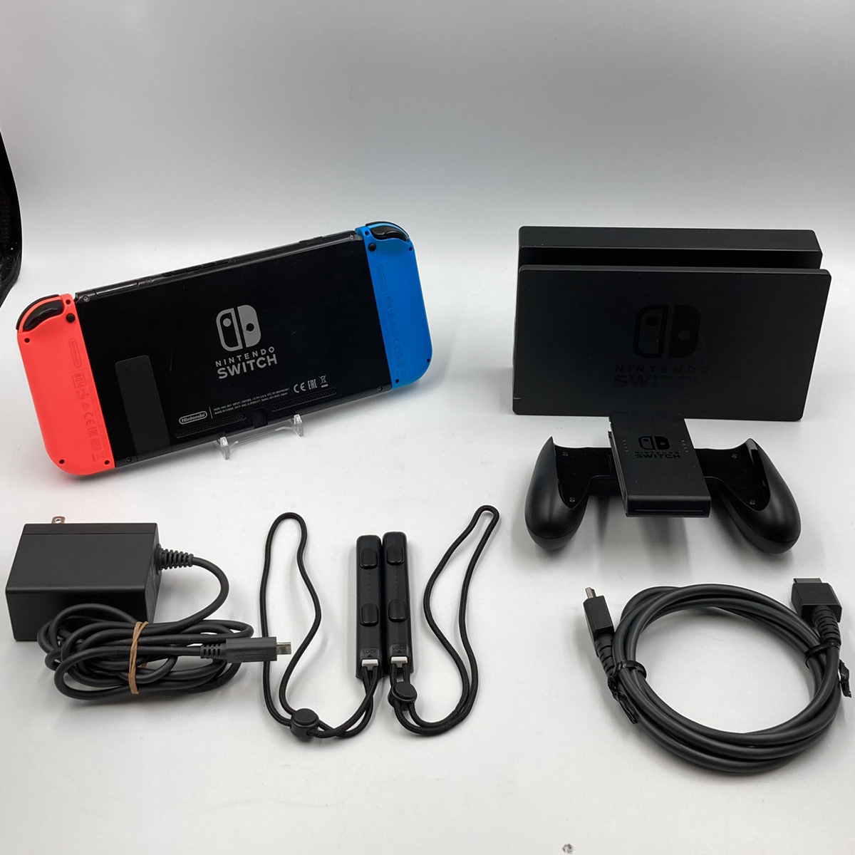 任天堂 Nintendo Switch 本体 セット ネオンレッド ネオンブルー ドック ACアダプター HDMIケーブル ジョイコングリップ ストラップ ##430_画像2