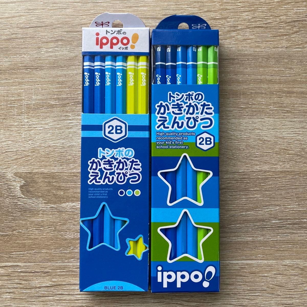 トンボ かきかた鉛筆2B 2ダースセット ippo! 書き方えんぴつ　ブルー 小学生男の子