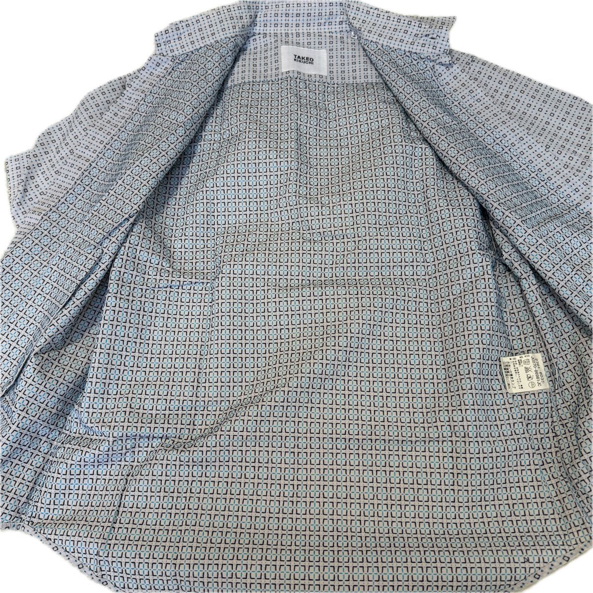 TAKEO KIKUCHI タケオキクチ美品♪コットン100%シャツ　ブルー　春夏 メンズ　オーバーサイズ　y0141 M 