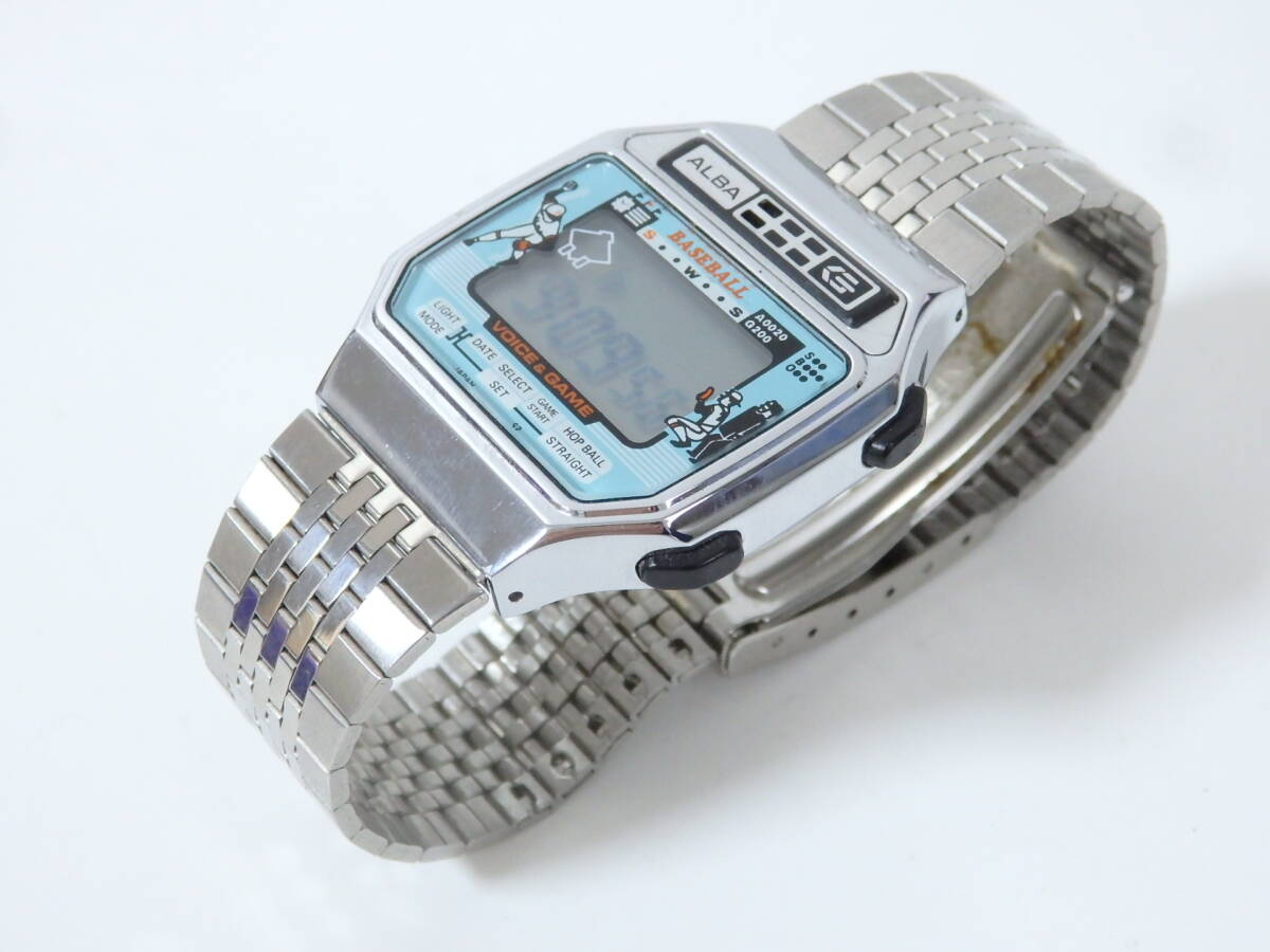 < подлинный товар хорошая вещь SEIKO ALBA Alba наручные часы бейсбол VOICE&GAME Y822-4000 кварц 1982 год производства батарейка заменен работа товар >7.21.10 * нестандартный 290 иен *