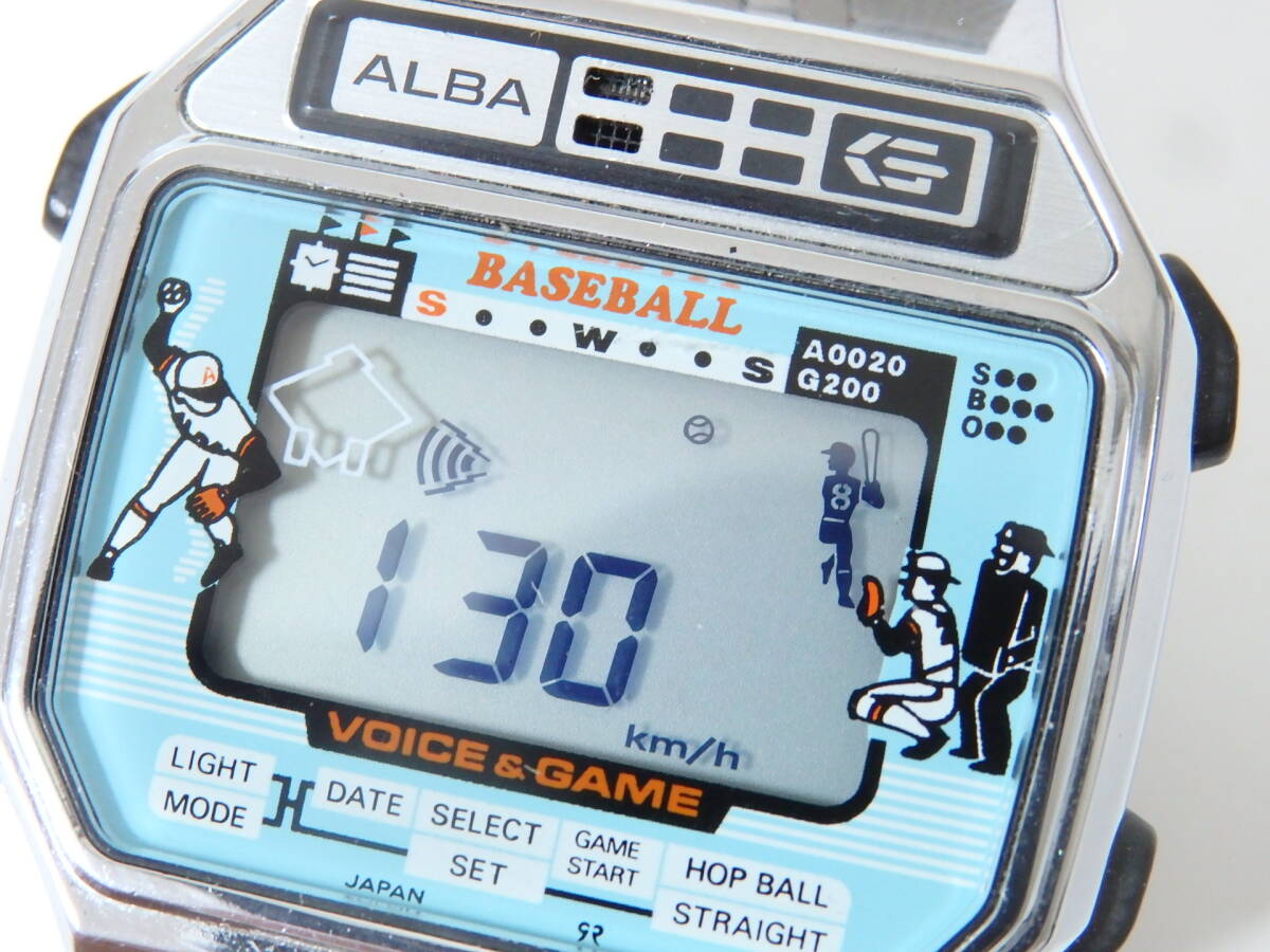< подлинный товар хорошая вещь SEIKO ALBA Alba наручные часы бейсбол VOICE&GAME Y822-4000 кварц 1982 год производства батарейка заменен работа товар >7.21.10 * нестандартный 290 иен *