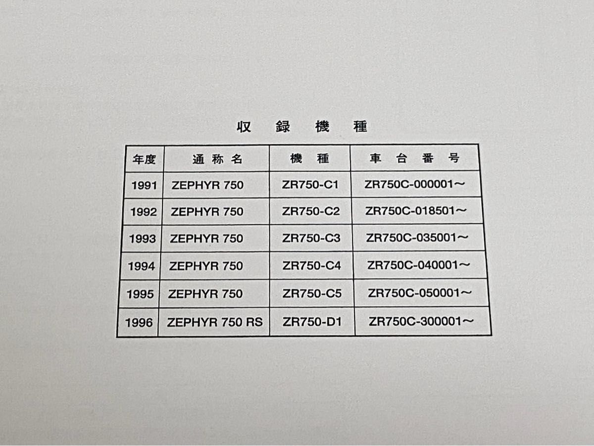 【新品】送料無料 ゼファー750☆サービスマニュアル 整備書 ゼファー 750RS RS ZEPHYR KAWASAKI カワサキ