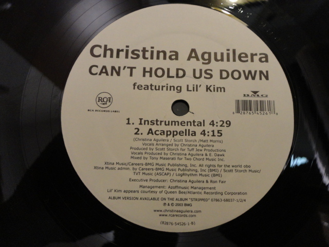 Christina Aguilera ft. Lil' Kim - Can't Hold Us Down 2枚セット オリジナル原盤 12 ダンサブル 視聴_画像3