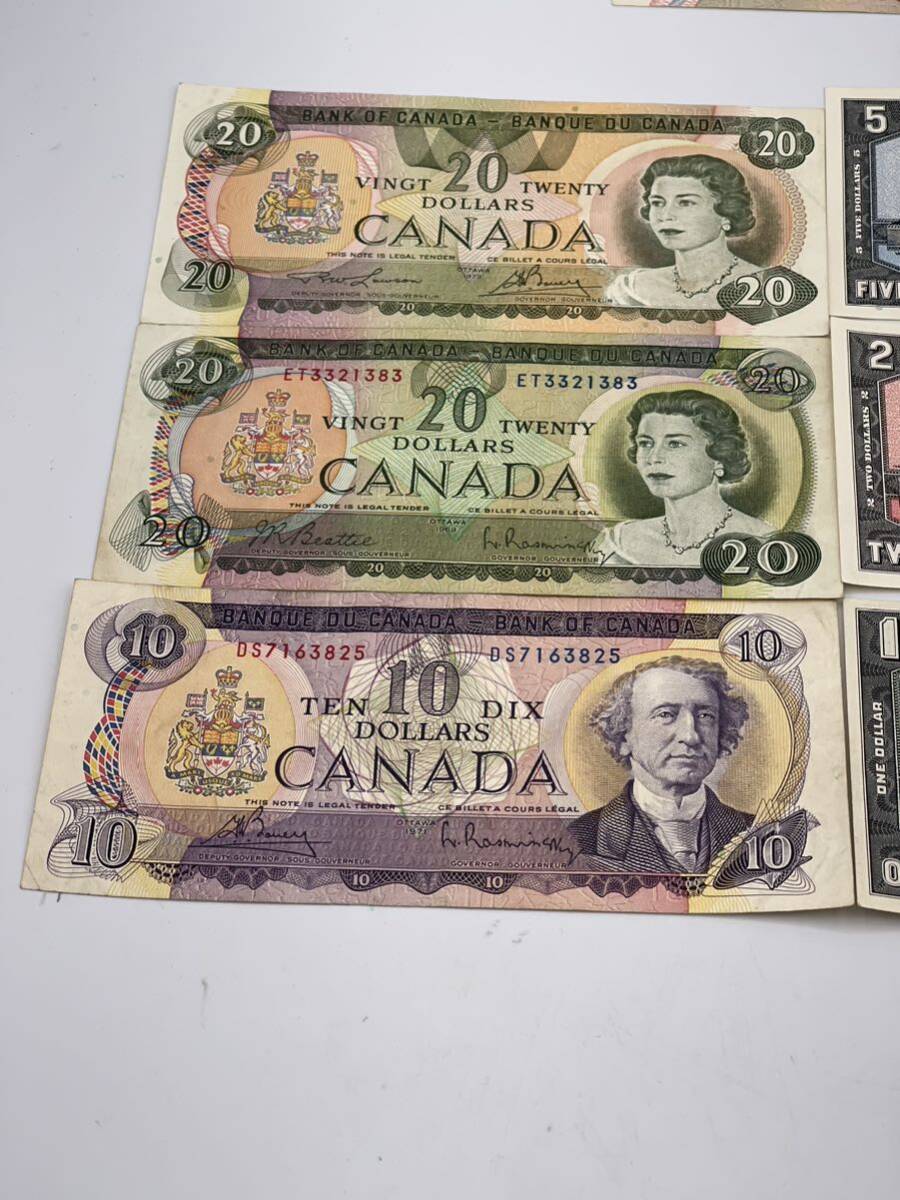  Canada dollar old note set 50CAD×1 sheets 20CAD×2 sheets 10CAD×1 sheets 5CAD×1 sheets 2CAD×1 sheets 1CAD×1 sheets total 107CAD