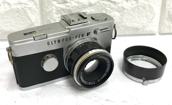 OLYMPUS-PEN F オリンパス ペン レンジファインダー フイルムカメラ F.Zuiko Auto-S 1:1.8 f=38mm レンズ シャッターOK fah 5S120_画像1