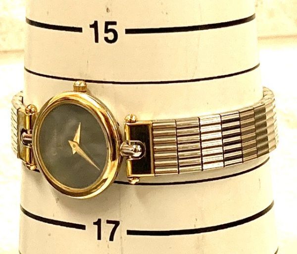 Christian Dior クリスチャン・ディオール クォーツ レディース腕時計 3025 黒文字盤 金メッキ SS 電池交換済み fah 5A051_画像10