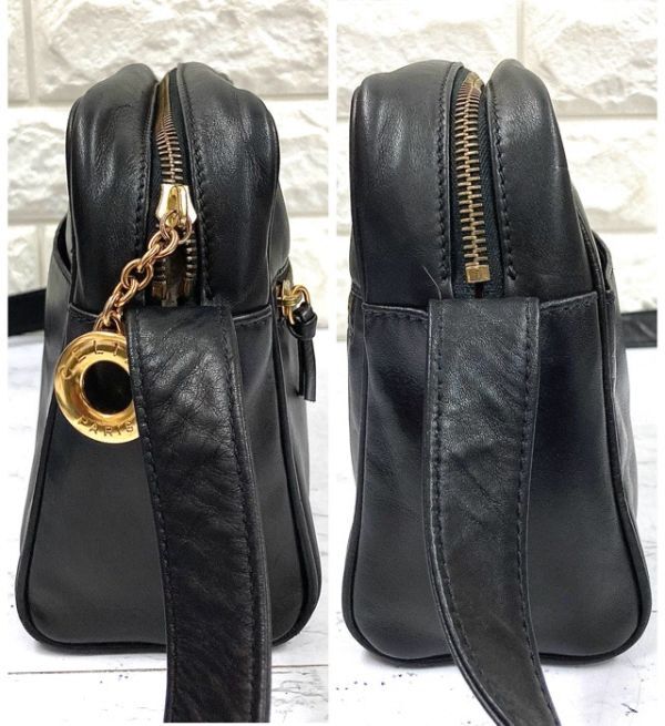 CELINE セリーヌ ショルダーバッグ ポシェット M95 サークルロゴ チャーム ゴールド金具 保存袋付き fah 5A028/80_画像5