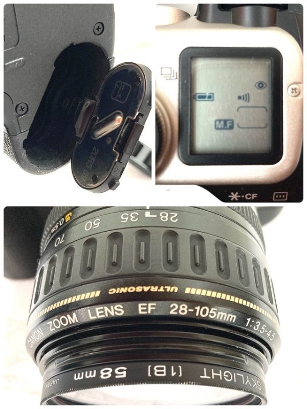 Canon キヤノン EOS 55 一眼レフカメラ+ZOOM LENS EF 28-105mm 1:3.5-4.5 通電 シャッターのみ確認済 fah 5J011Aの画像9