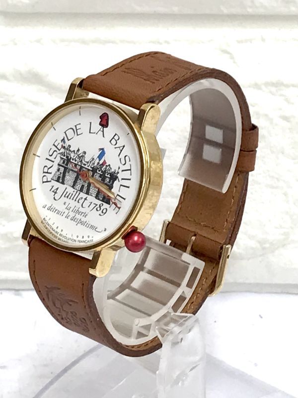 Alain Silberstein アランシルベスタイン GUERANDE PRISE DE LA BASTILLE クオーツ メンズ腕時計 稼働品 電池交換済 fah 5J046Sの画像1