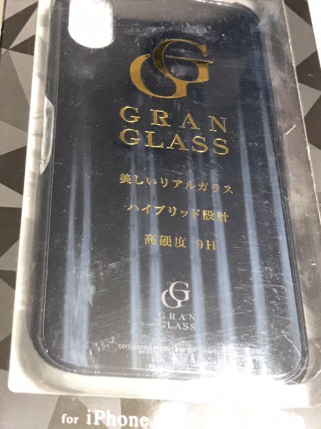 匿名送料込み iPhoneXR用 カバー ガラス製 日本メーカー製ガラス採用 ブラック 黒 光の反射がカッコいいケース 新品未使用品 iPhone10R /G5_画像2