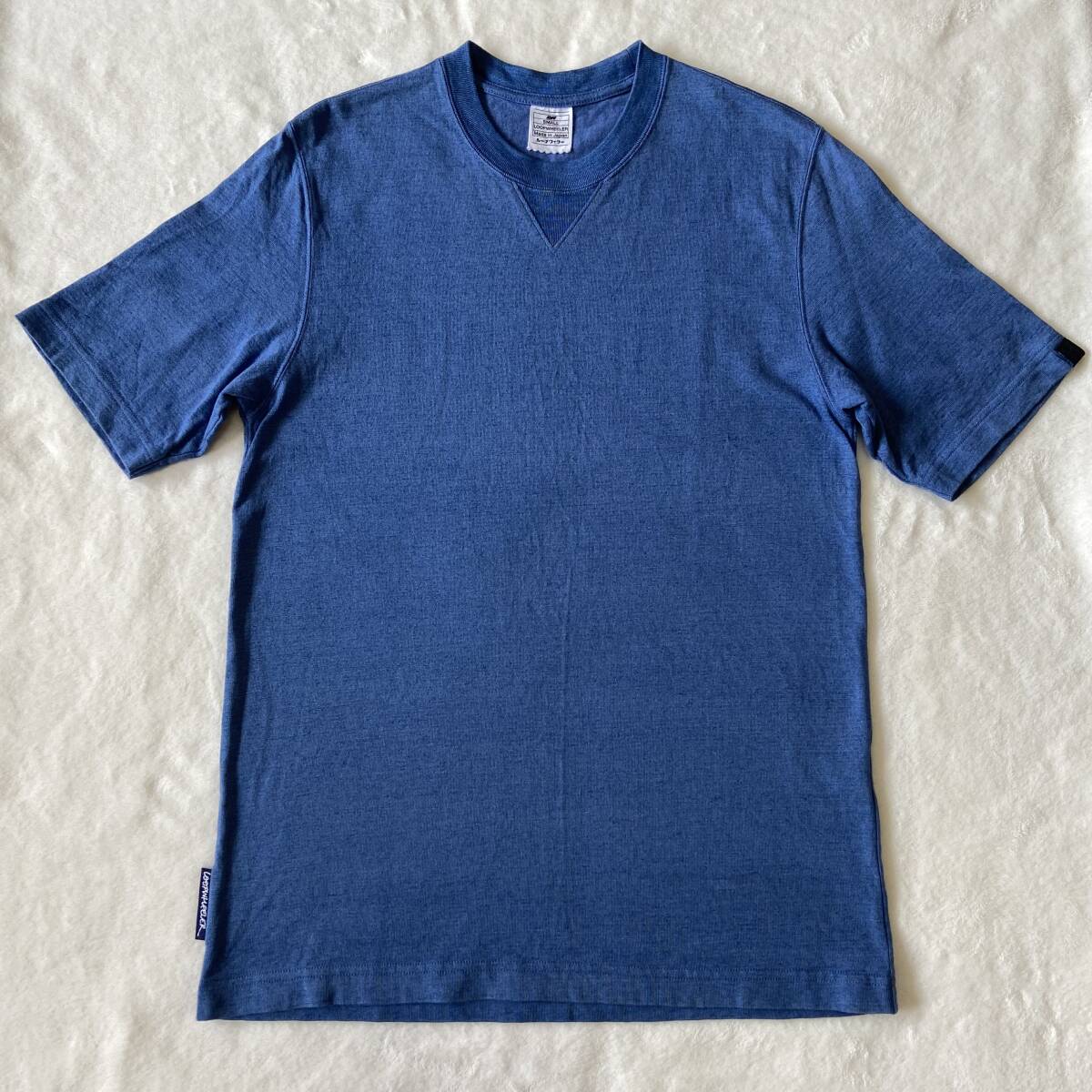 ループウィラー 半袖クルーネックTシャツ LOOPWHEELER ブルーインディゴ INDIGOWHEELER S 送料無料の画像1