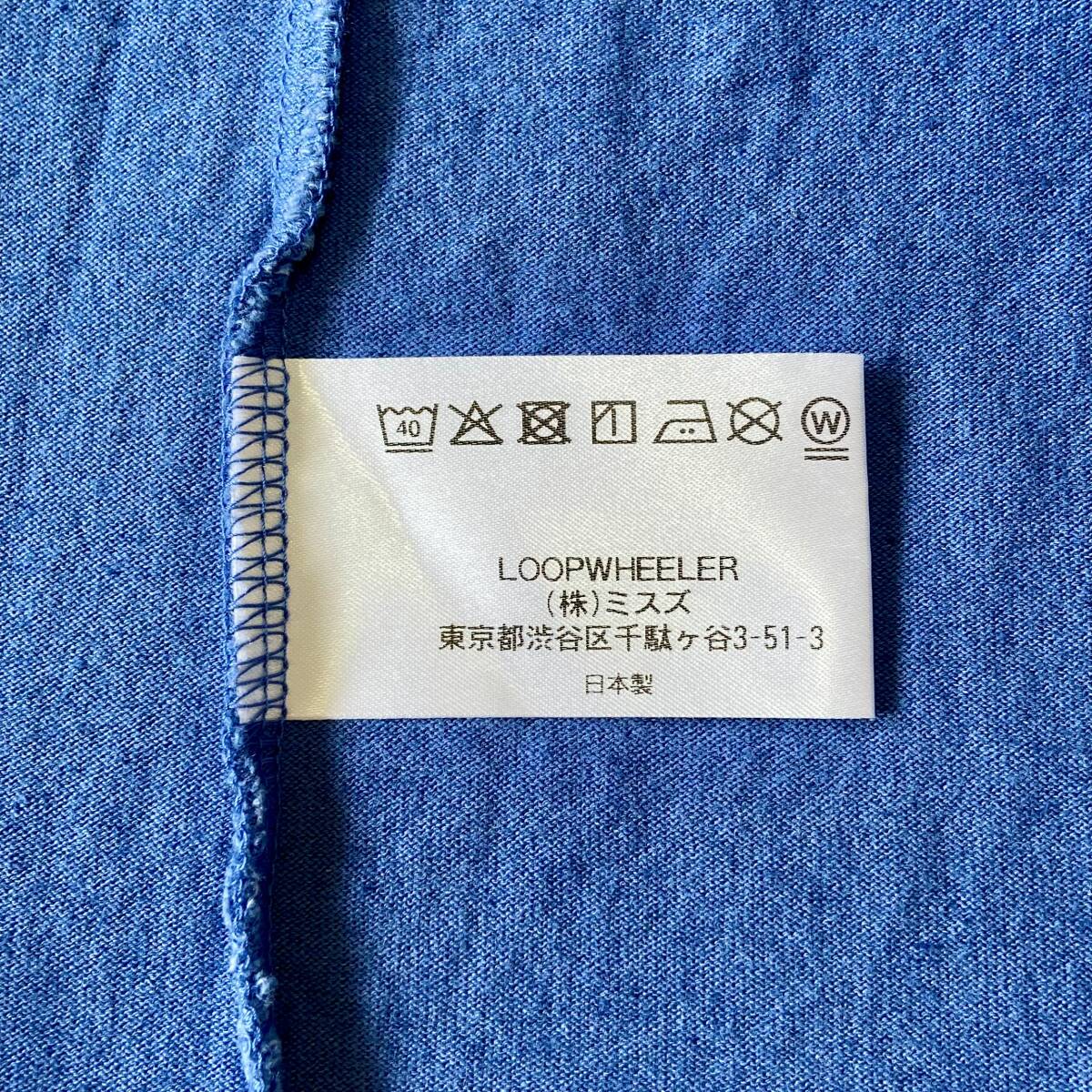 ループウィラー 半袖クルーネックTシャツ LOOPWHEELER ブルーインディゴ INDIGOWHEELER S 送料無料の画像9