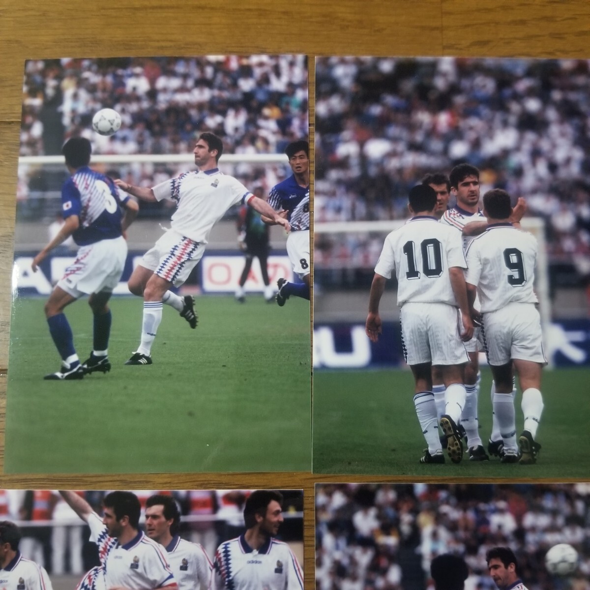 1994 year giraffe cup soccer Japan representative VS France life photograph can tona6 sheets ( inspection ) three .. good pa bread te car n man Cesta -panini autograph none 