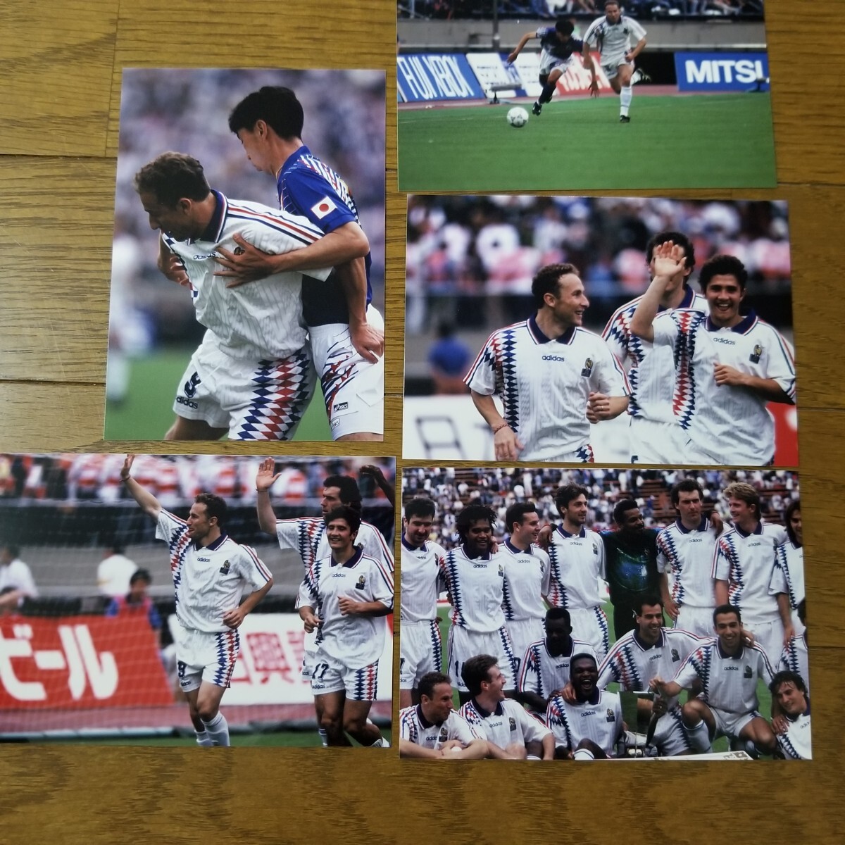 1994 year giraffe cup soccer Japan representative VS France pa bread life photograph 5 sheets ( inspection ) three .. good can tonate car npanini autograph none AC Milan 3