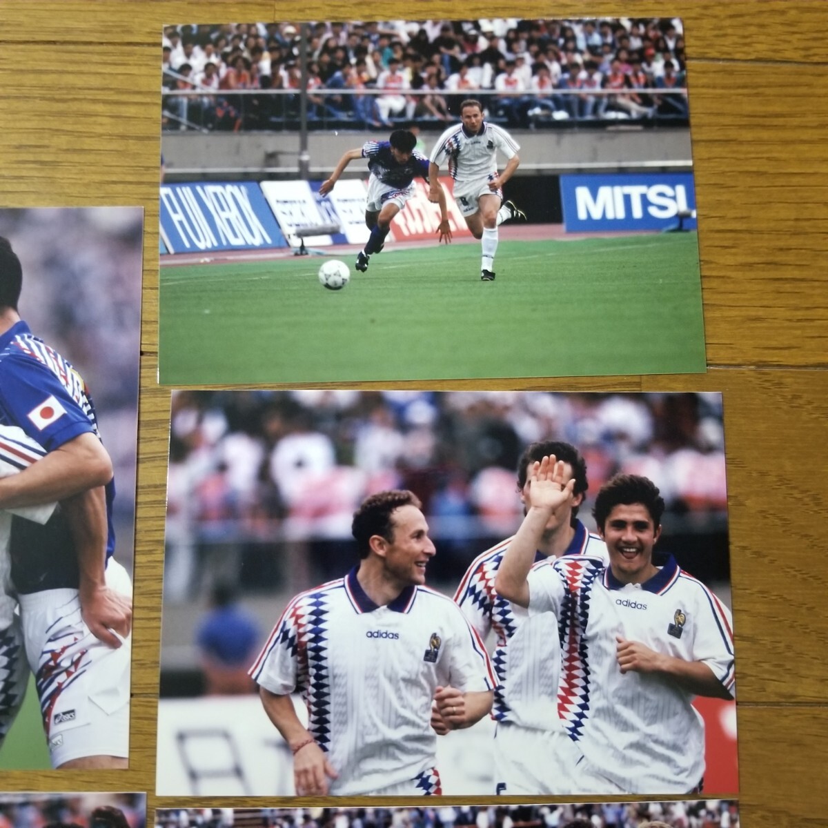 1994 year giraffe cup soccer Japan representative VS France pa bread life photograph 5 sheets ( inspection ) three .. good can tonate car npanini autograph none AC Milan 3