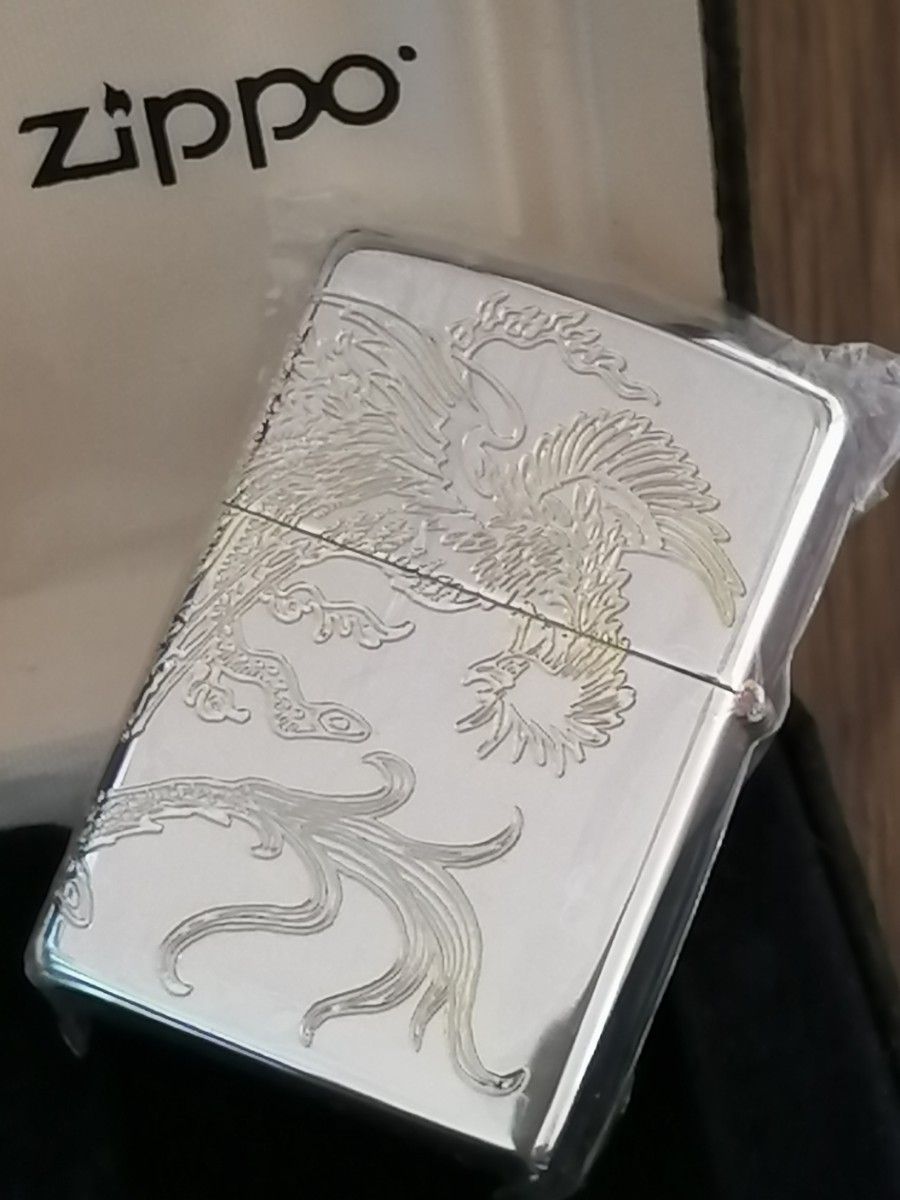 ZIPPO　ジッポー　ドラゴン 龍　鳳凰　　　３面加工　保証書付　ギフト ベロアケース付　2012年製