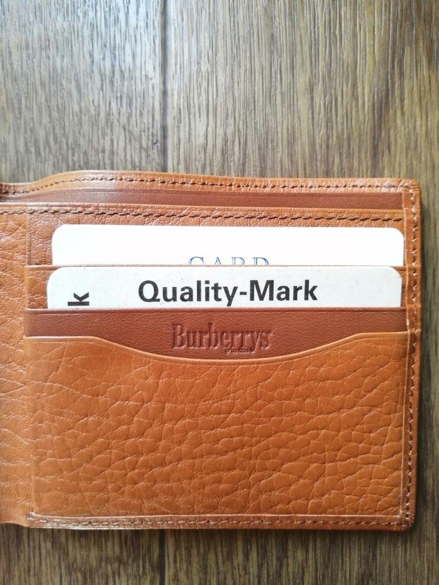 バーバリーズ　Burberrys　( バーバリー )　　二つ折り財布　レザー　本革　小銭入 コイン　カード　 薄茶　90年代 レア