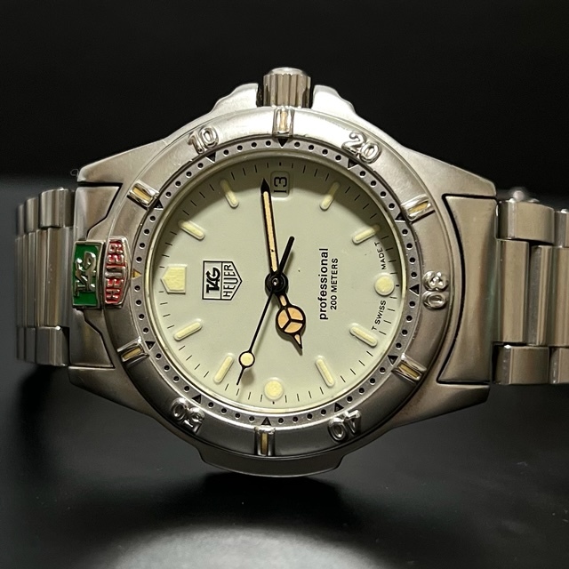 1 jpy ~ regular operation goods TAGHEUER TAG Heuer Professional 999.713K Date QZ wristwatch 