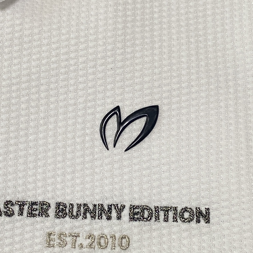 未使用級 近年モデル PEARLY GATES マスターバニー 半袖 ポロシャツ メンズ 4 白 ホワイト ロゴ 刺繍 パーリーゲイツ ゴルフウェア C515_画像8