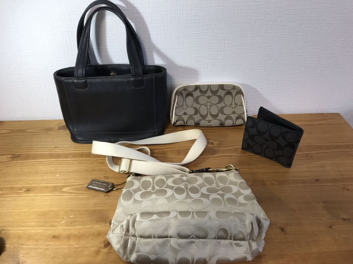 5-115 COACH Coach handbag shoulder bag bag bag pouch case purse . summarize set black beige 