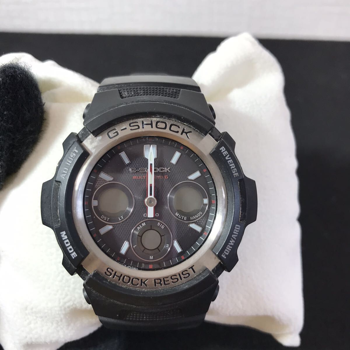 5-93 CASIO カシオ G-SHOCK ジーショック SHOCK RESIST 腕時計 時計 黒 ブラック ソーラー AWG-M100 TOUGH SOLARの画像4
