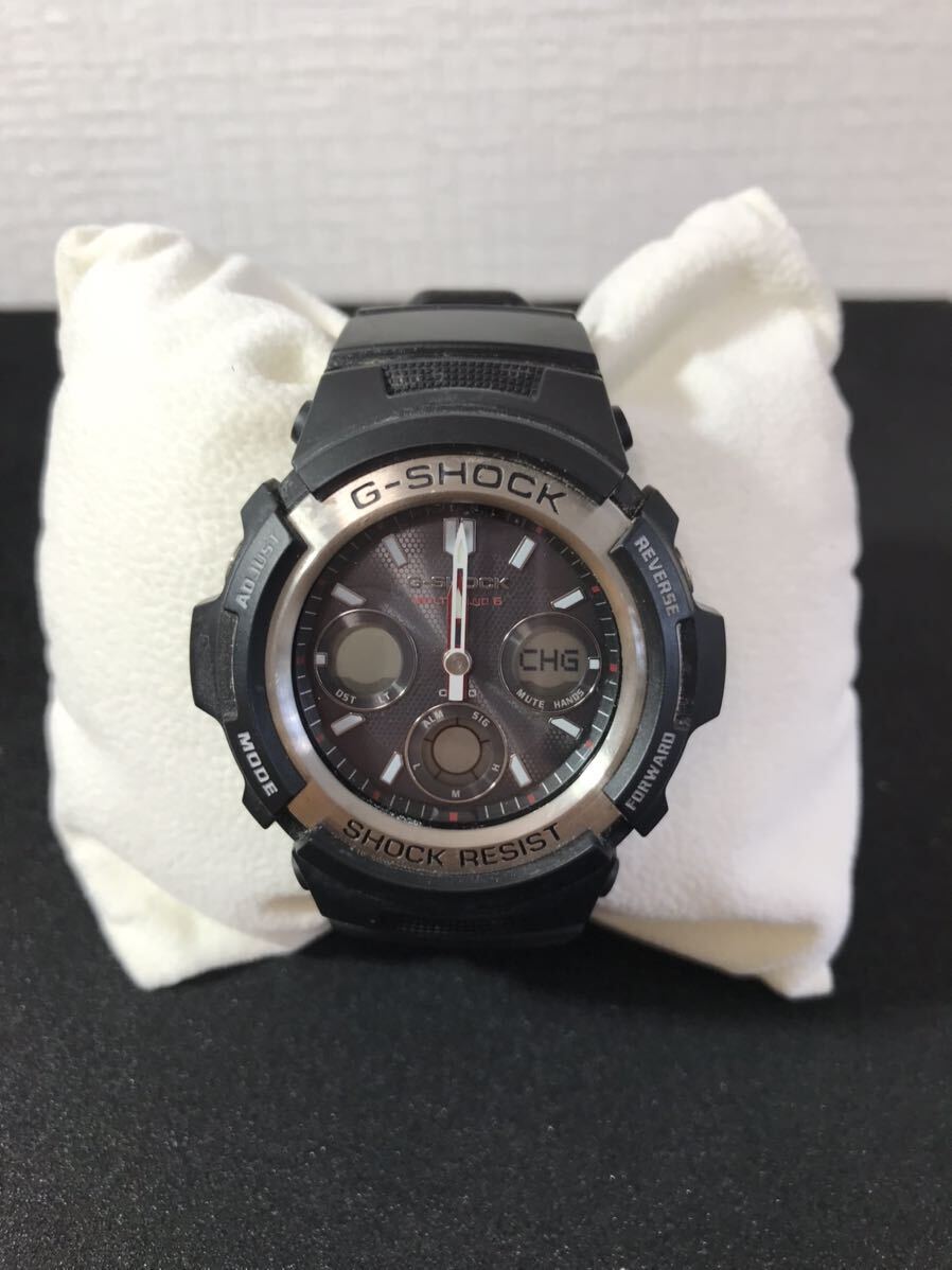 5-93 CASIO カシオ G-SHOCK ジーショック SHOCK RESIST 腕時計 時計 黒 ブラック ソーラー AWG-M100 TOUGH SOLARの画像1