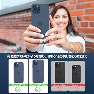 Podick カメラフィルム iPhone 15 Pro/15 Pro Max用 カメラカバー 9H強化ガラス アルミ合金製 アイ_画像6