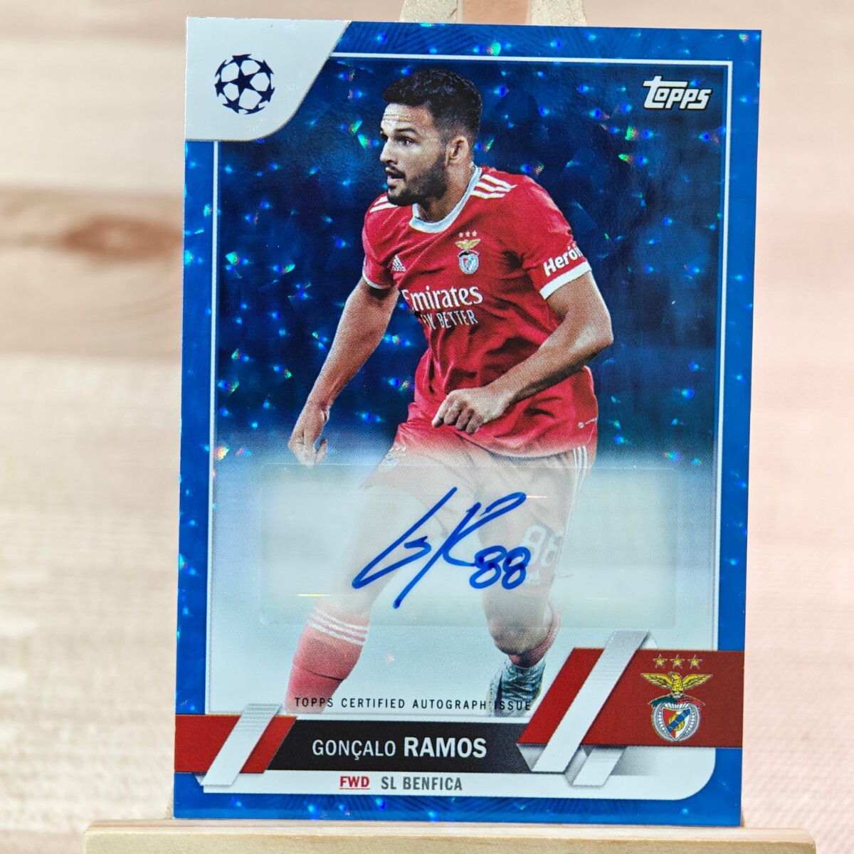 99枚限定 ゴンサロ・ラモス 2022-23 Topps UEFA Club Competitions Goncalo Ramos Auto 79/99 直筆サインカードの画像1