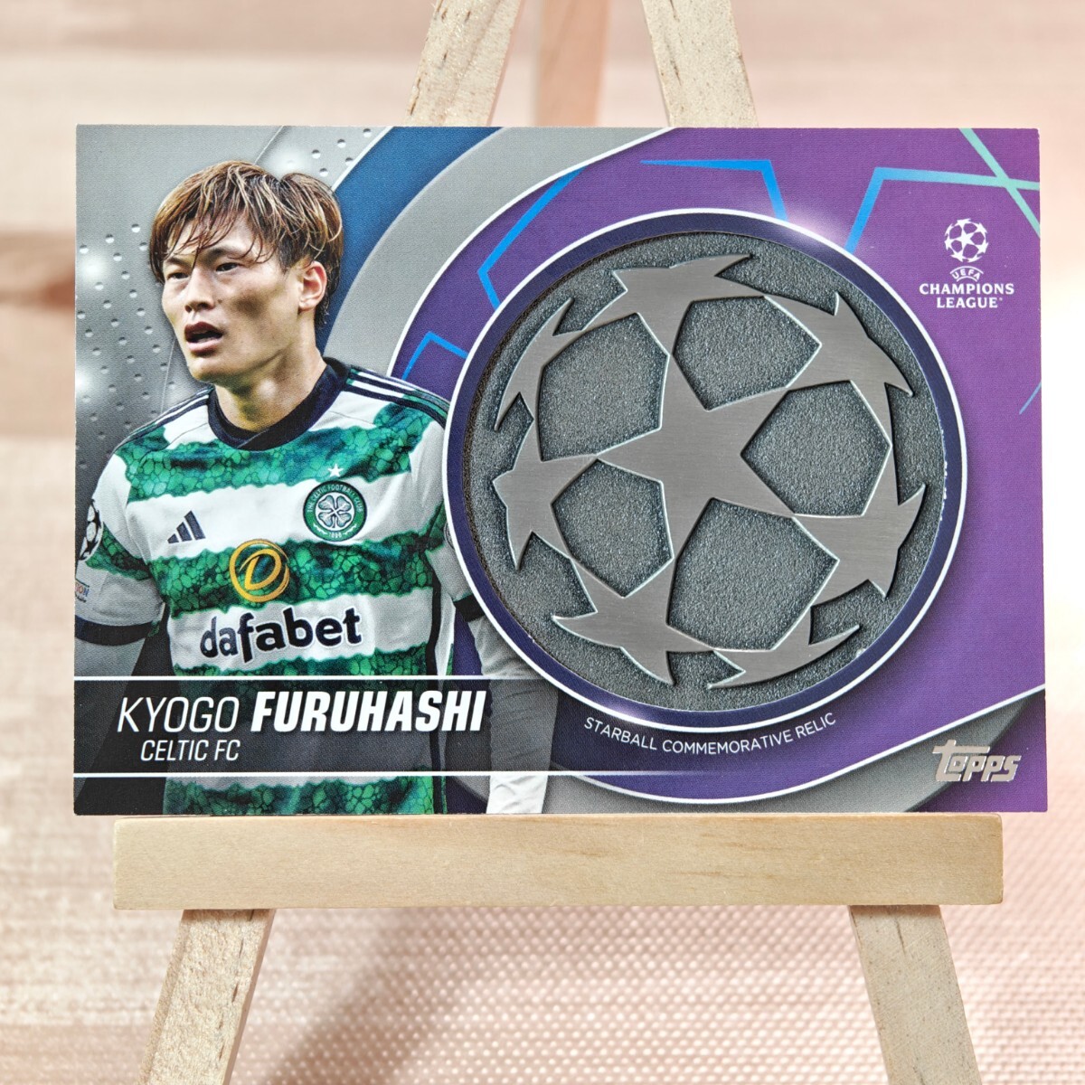 古橋亨梧 2023-24 Topps Uefa Club Competition Kyogo Furuhashi Starball Relic Celticの画像1