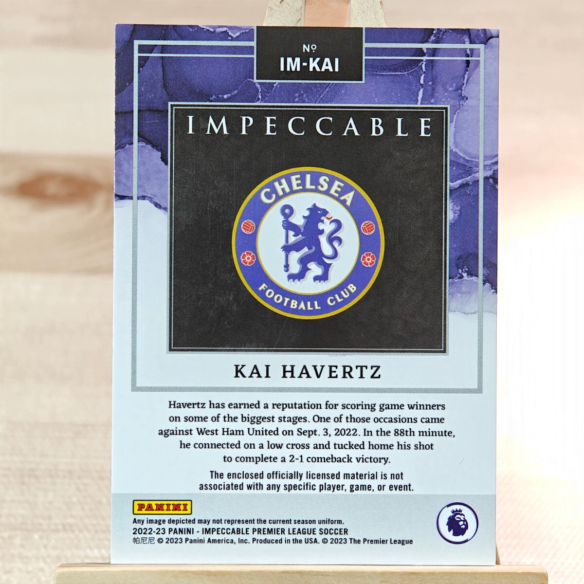 49枚限定 カイ・ハフェルツ 2022-23 Panini Impeccable EPL Jersey Patch 21/49 Kai Havertz Chelsea ジャージカード_画像2