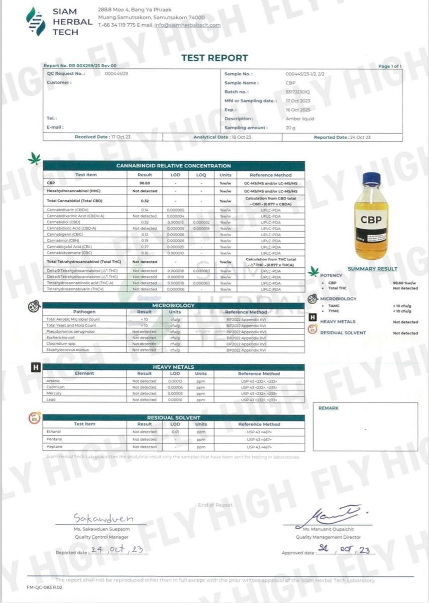 Δ9-CBP 原料 1ml 98.80% 業界最安値&高品質　GWセール第5弾