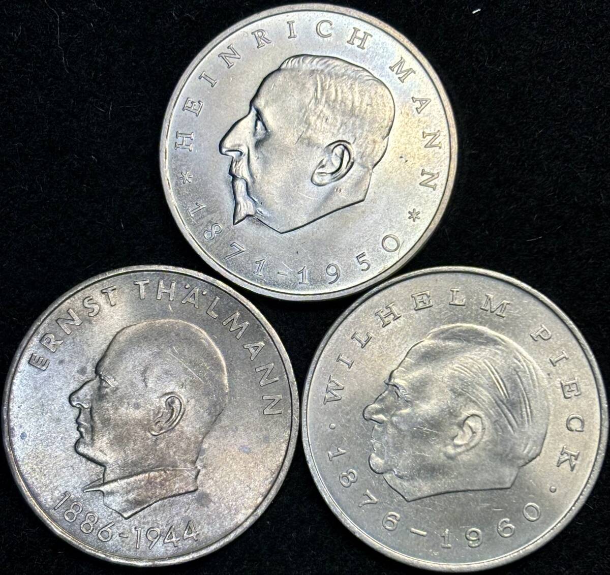 【旧東ドイツ銅貨・3枚セット】(1971、72年銘 16.7g&15.3g&15.1g 直径33mm)_画像1