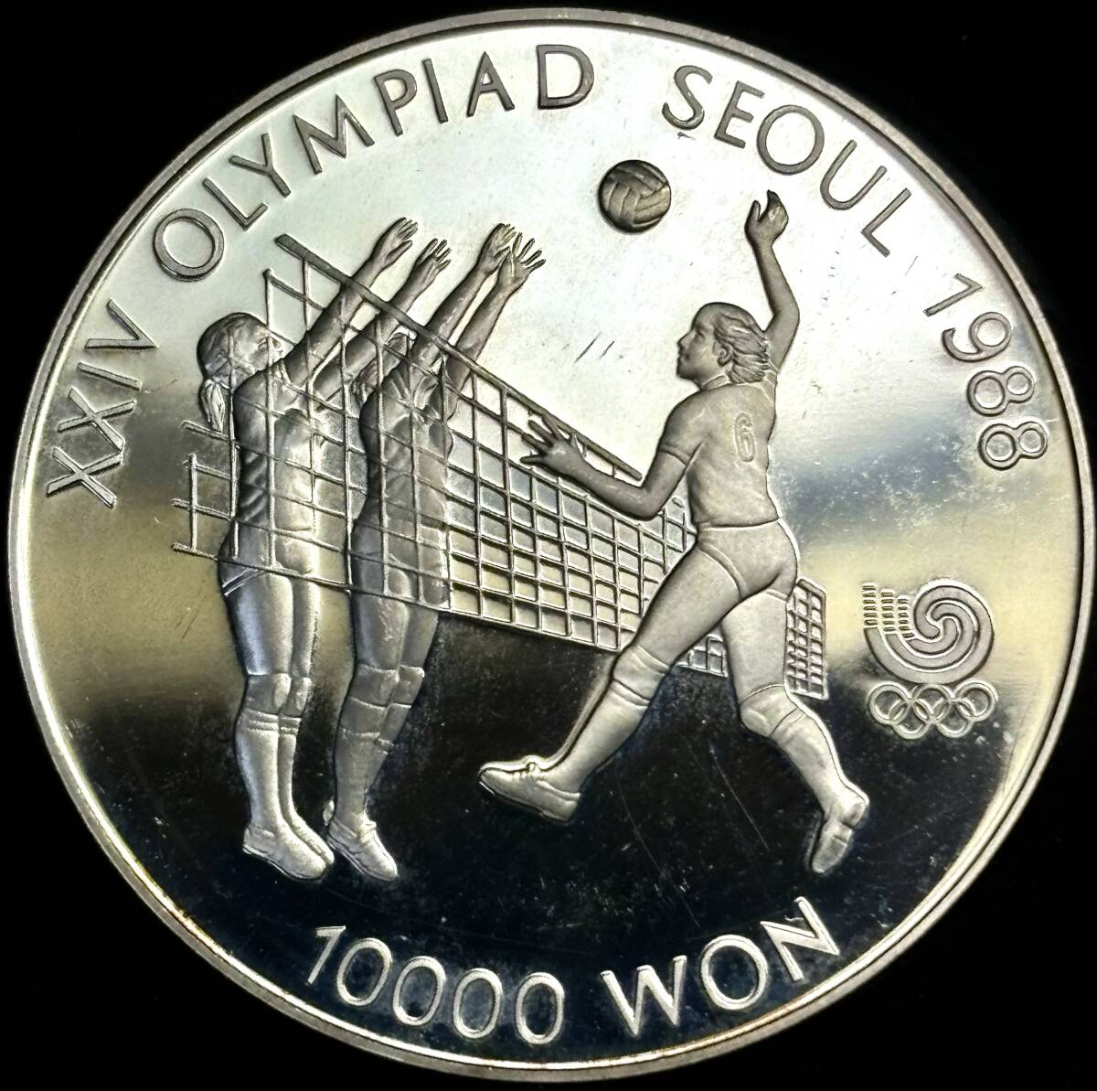 【韓国大型銀貨】(1987年銘 33.2g 直径40mm プルーフ)_画像1