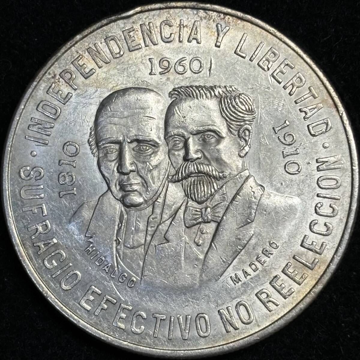 【メキシコ大型銀貨】(1960年銘 28.9g 直径40mm)_画像1