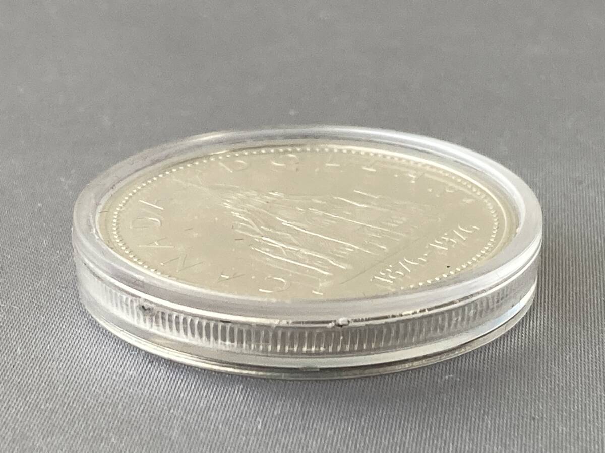 カナダ 銀貨 1ドル 1976年 オタワ 国会図書館100周年 記念コイン エリザベス2世 プルーフ ケース付の画像5