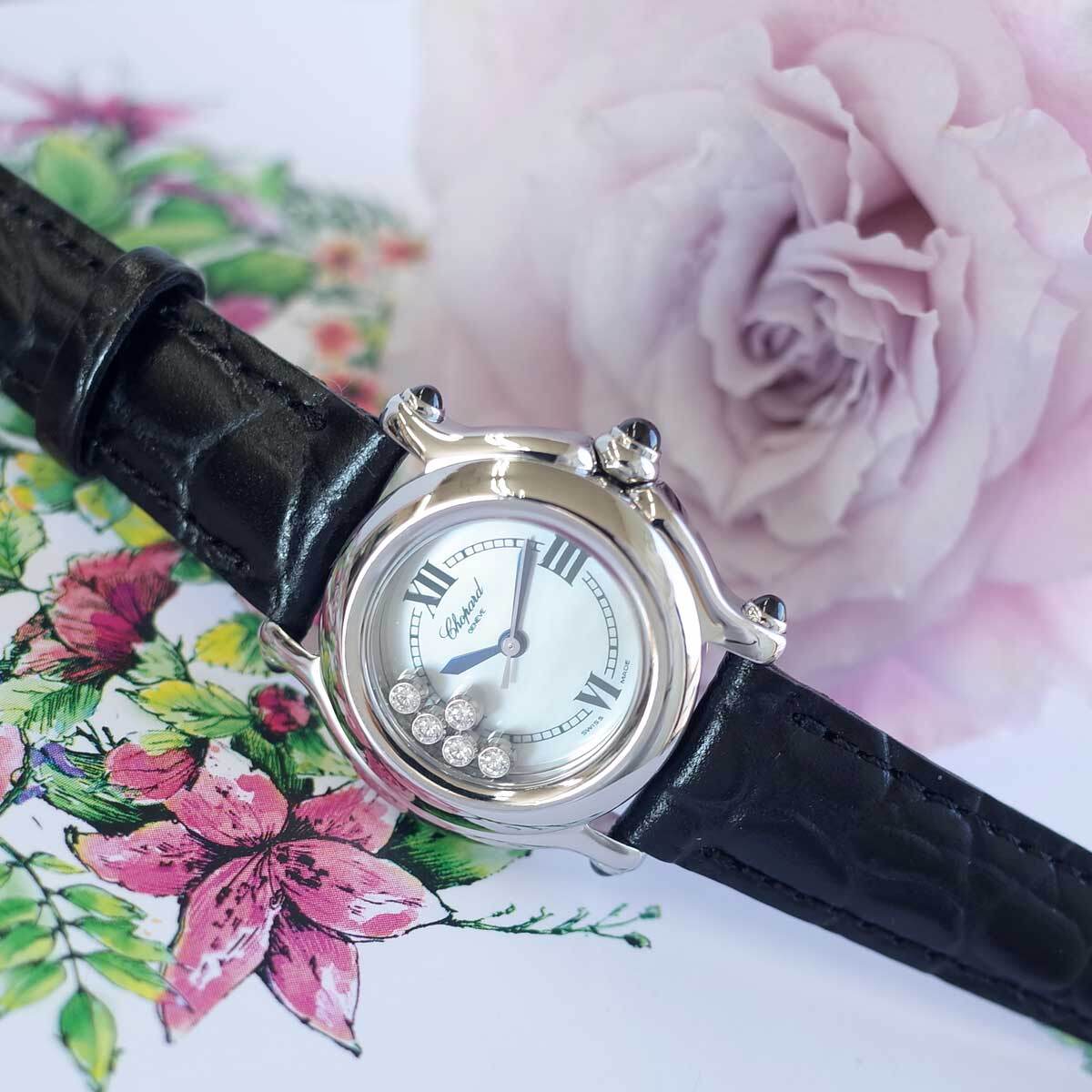  прекрасный товар Chopard happy спорт 8245 ракушка diamond ювелирные изделия часы новый товар ремень гарантия иметь женский кварц наручные часы CHOPARD 1 год гарантия 