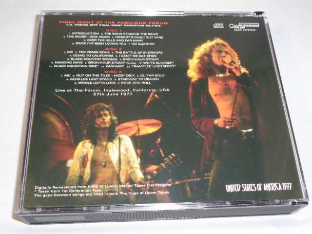 LED ZEPPELIN/FINAL NIGHT AT THE FABULOUS FORM DEFENITIVE EDITION 3CD＋３CD_画像6