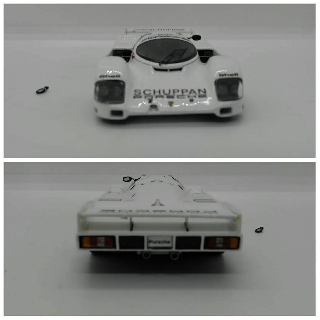 ケース無し 1/43 シュパン ポルシェ 962C ホワイト スパークモデル 雑誌 ミニカーファン 特注 Spark model White SCHUPPAN Porsche 962c_画像4