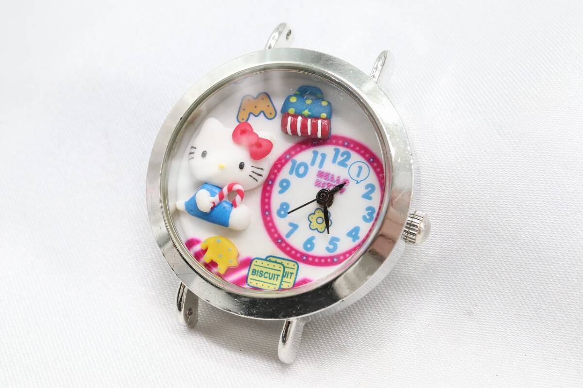【W143-27】動作品 電池交換済 Sanrio Hello Kitty サンリオ ハローキティ キティーちゃん 腕時計 フェイスのみ KTB06 レディース_画像1