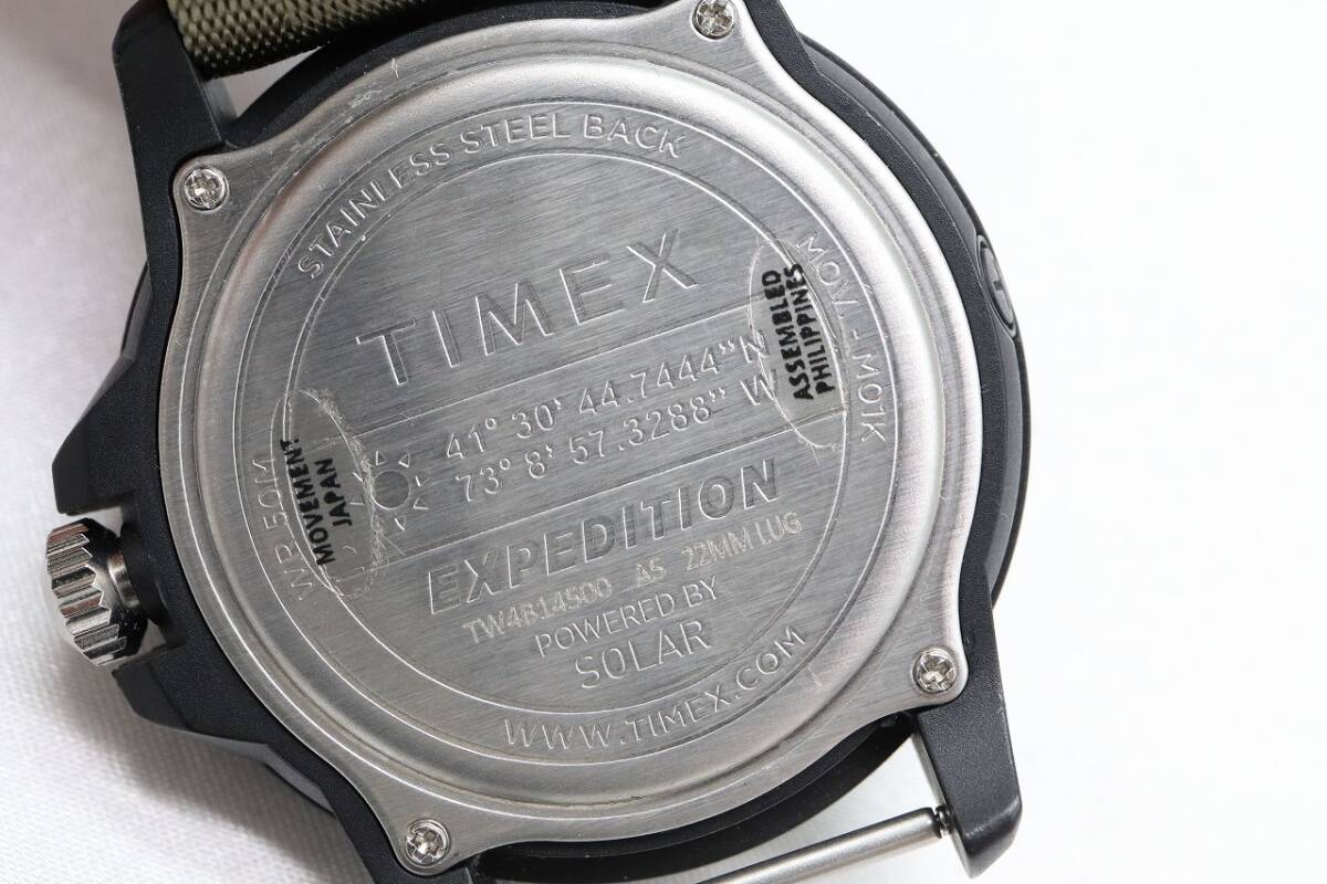 【W144-27】動作品 電池交換済 TIMEX EXPEDITION タイメックス エクスペディション ソーラー 腕時計 メンズ【送料全国一律185円】_画像8