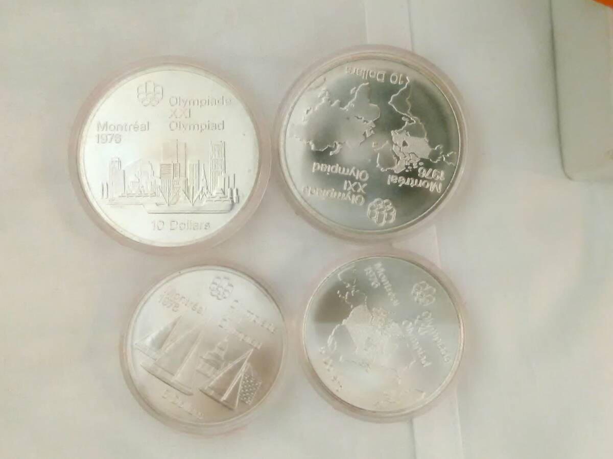 1円オー：カナダ1976年モントリオール五輪記念10/5ドル銀貨(一次)4枚NO-904-J_画像4