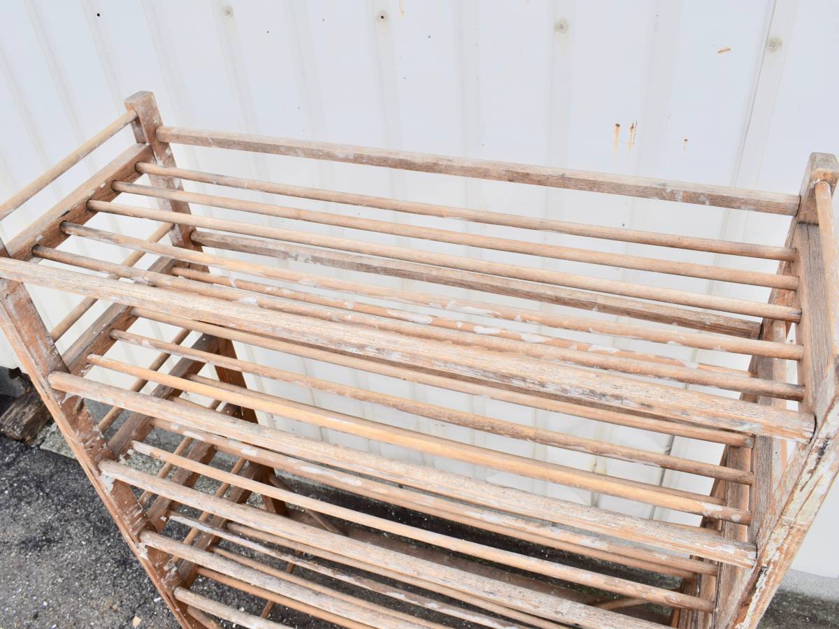  antique wood beige The Cars rack bread beige ka Lee storage early american in dust real Vintage Cart 