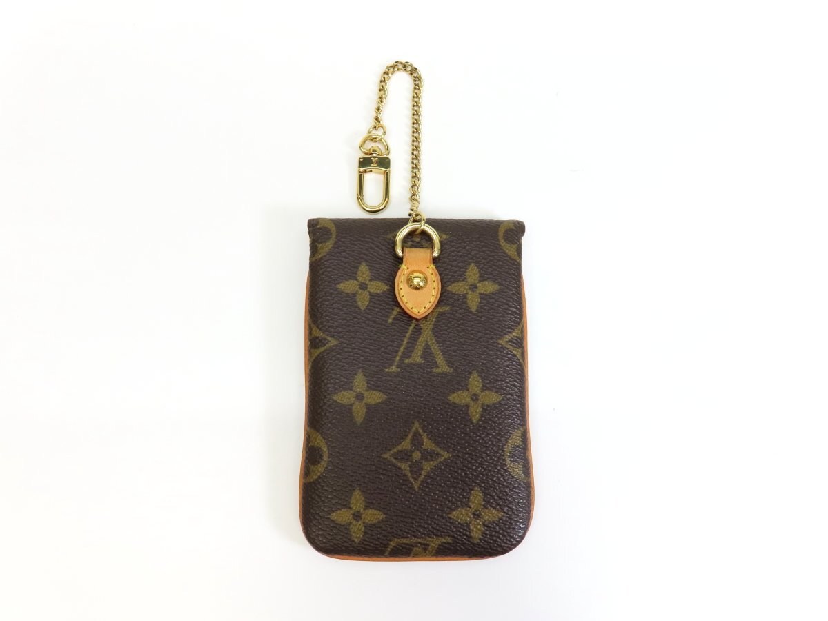 ◆超美品◆LOUIS VUITTON ルイ・ヴィトン◆モノグラム エテュイ・テレフォンヌMM◆トアル地 カーフ レザー 本革◆ケース◆茶 G金具◆A5066_画像4